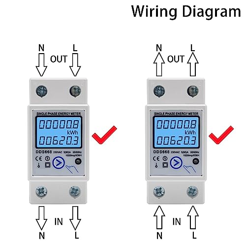 Wattmètre électricité 220V AC et compteur d'énergie numérique - 5