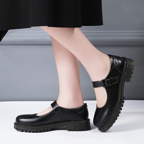 Image of XMM Mary Jane Shoes Women Flat Mary Janes for Womens Comfort Dressy Casual School Cute Non-Slip Work Shoes