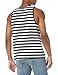 Amazon Essentials Men's Tank Top, Regular-Fit Undershirt, Black White Horizontal Stripe, X-Large