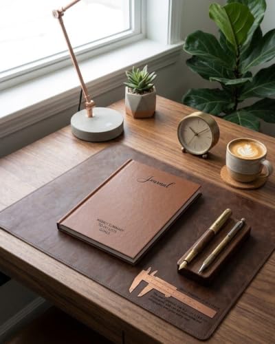 Image of Unruled Premium Hardcover Journal Notebook | Weekly Summary, To-Do Lists & Goal Planner | Undated Productivity Journal | A5 Size, Smooth Writing Pages | 100gsm Thick Paper, 80 Sheets /160 Pages Per Book | Elegant Notebook for Work, Study & Personal Planning (BROWN, Unruled)