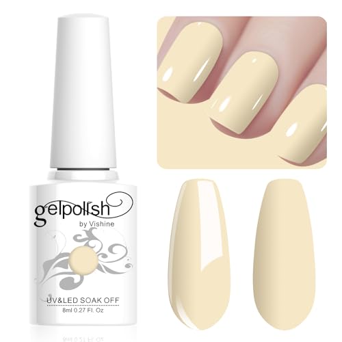 Vishine Vernis Gel Semi Permanent Jaune Clair Macaron Pastel Vernis à Ongles UV Gel Longue Durée...