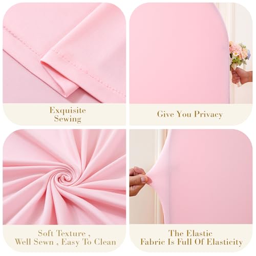 Pink Arch Cover 2 Set - 7.2 and 6ft Pink Arch Backdrop Cover Spandex Wedding Arch Stand Covers for Birthday Party Baby Shower Girls Bridal Shower Photo Balloon Arch Covers Stretchy Backdrop Background by Suppromo - Used condition - Image 7