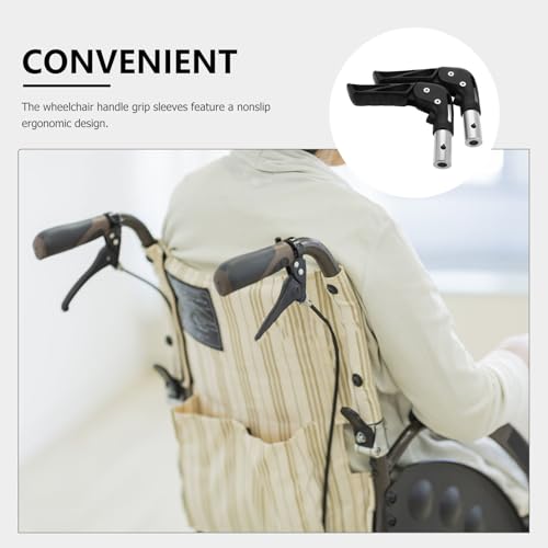 Image of ibasenice 1 Pair Wheelchair Hand Grips - Nonslip Handle Covers Ergonomic Replacement for Folding Manual Wheelchairs Transport Chair Walking Cart