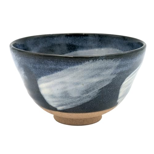 Mino Ware 504-23 Matcha Bowl, Matcha Rice Bowl, Diameter Approx. 5.1 inches (13 cm), Kiln Haku Brush, Blue, Made in Japan