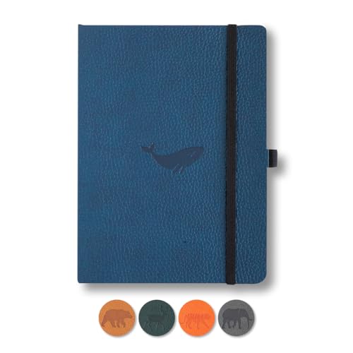 Dingbats* Wildlife Dotted Journal Notebook A5, Vegan Leather Soft Cover, Ideal for Work Travel, Writing, with Pocket