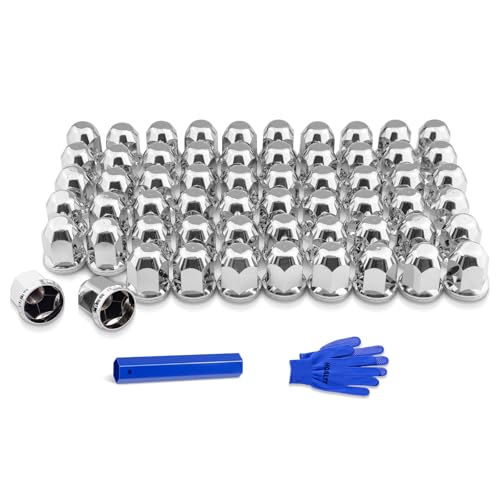 HQALTY 33mm Lug Nut Covers with Flange ABS Chrome Screw-on
