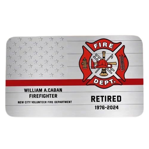 Personalized Firefighter Custom Department & Name Aluminum Wallet Card
