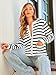 LILLUSORY Women's Striped Cardigan Sweaters Fall Outfits Clothes Fashion Trendy Long Sleeve Tops Casual Knit Lady Jackets White Black M
