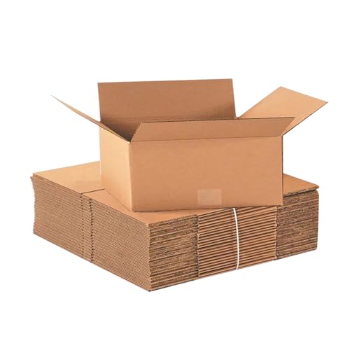 AKAR Small Parcel Shipping Boxes | 350x250x160mm Strong Single Wall Brown Cardboard Box with Deep Design | Fits Royal Mail Small Parcel | UK-Made (5)