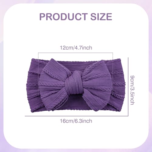 Cinaci 5 Pieces Soft Stretchy Baby Girl Wide Headbands with Bow Headwraps Hair Bows Bands Accessories for Baby Boys Girls Newborns Infants Toddlers2
