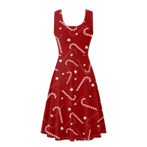 Image of Dreaweet Casual Sleeveless Dresses for Women Girls, Round Neck Tank Dresses with Pockets Summer Sundress Size XS-4XL