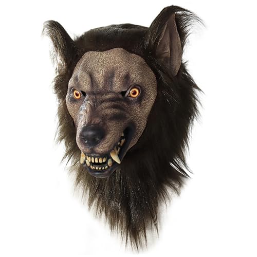 Masque de loup effrayant en latex souple avec vision optimisée pour grand carnaval