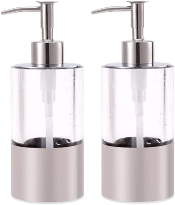 Clear Soap Dispenser 6.8oz Portable Square Soap Pump Dispenser Refillable Cylinder Soap Lotion Dispenser for Office Toilet Bathroom