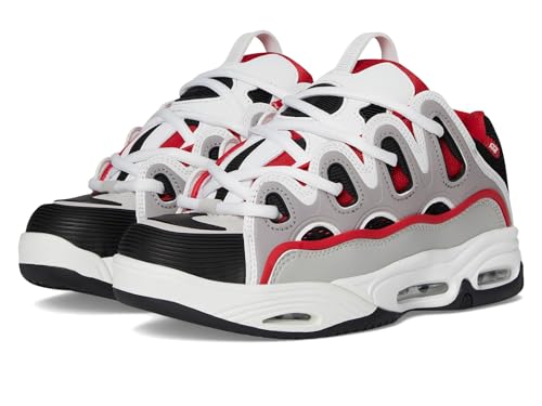 Osiris Tênis de skate masculino D3 2001, Vermelho/branco/cinza, 41