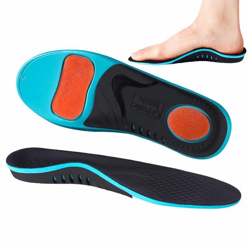 XOPOZON Plantillas ortopédicas para hombre para mujer, plantillas para zapatos de espolón calcáneo, plantillas ortopédicas para zapatos de trabajo, fascitis plantar, soporte de arco alto, plantillas