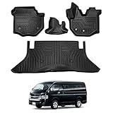 ハイエース 200系 フロアマット車種専用 HIACE TRH KDH2系 1/2/3/4/5型 3D立体カーマット 防水マット TPE材質 保護マット 耐汚れ/耐摩擦 内装 カスタムパーツ インテリア アクセサリー 簡単取付 4Pセット (ハイエース 200系-フロアマット)