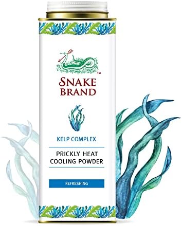 Snake Brand Prickly Heat Cooling Powder for Everyday Use - Anti-Chafing, Heat Rash Relief, Ocean Fresh Kelp Scent (9.9 Oz / 280g)