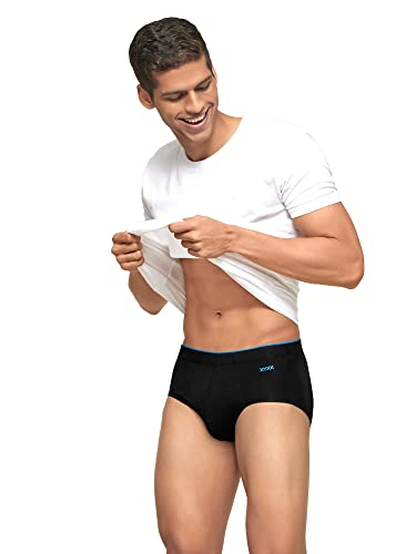 XYXX Men's Uno Micromodal Regular Fit Solid Antimicrobial Briefs with No Marks Waistband (Pack of 2)