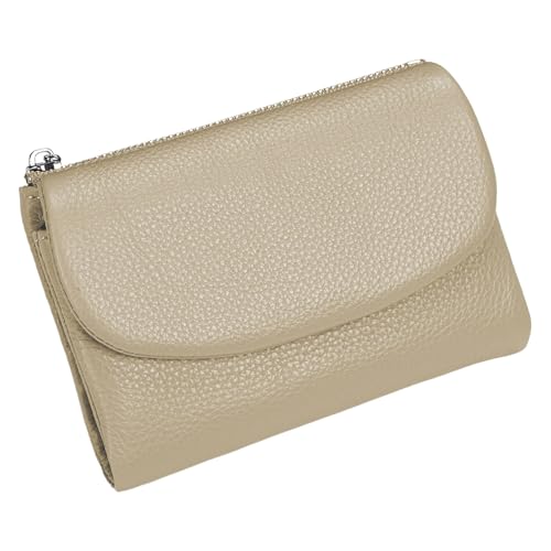 Unisex Pebble Real Leather Rfid Wallet, Precioush Wallet, 2025 Genuine Leather Coin Purse (Khaki)