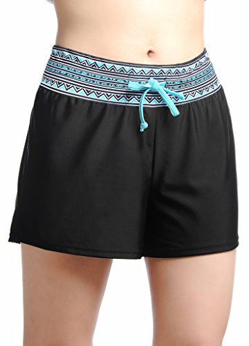 OUO Women's Swim Shorts Printed Waist Boy Style Short Brief Bottoms for Women, XL, Floral - Image 2