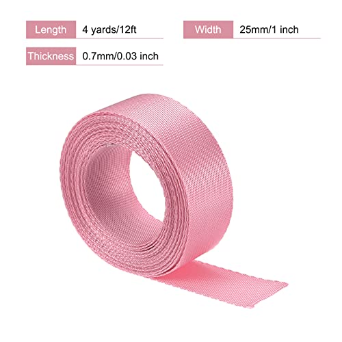 Image of MECCANIXITY Flat Nylon Webbing Strap 1 Inch 4 Yards Pink for Backpack, Cargo Strap, Luggage-rack