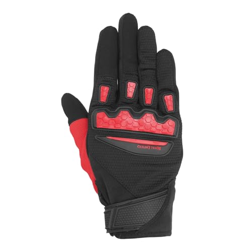 Image of Royal Enfield Urban Hustler V2 Riding Gloves 100% Polyester Air Mesh for Ventilation | TPR Knuckle Protectors | Microsuede Grip Patch | Poly Stretch Fabric for Better Flexibility RED 2XL 24CM