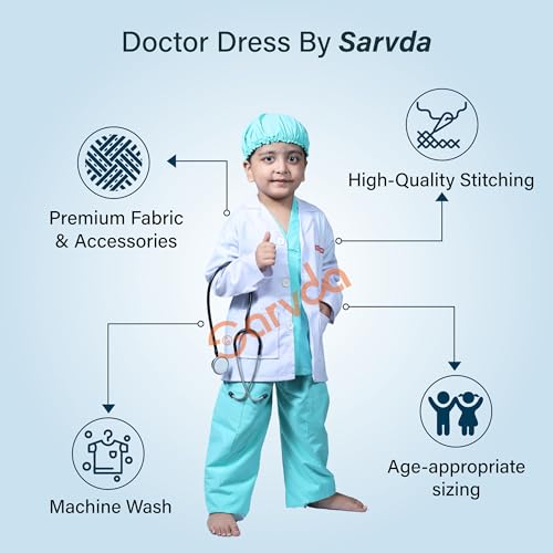 Image of Sarvda Kids Fancy Dress Costume Set | Police, Army Soldier, Pilot, Doctor, Subhash Chandra Bose & Community-Helper Outfit for Boys & Girls