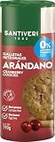 SANTIVERI - Galletas Integrales Arándanos, 0% Azúcares Añadidos - Con Fibra, Sin Grasa de Palma, Alto Oleico, Sin Huevo, Sin Lactosa - Vegano - 190 g