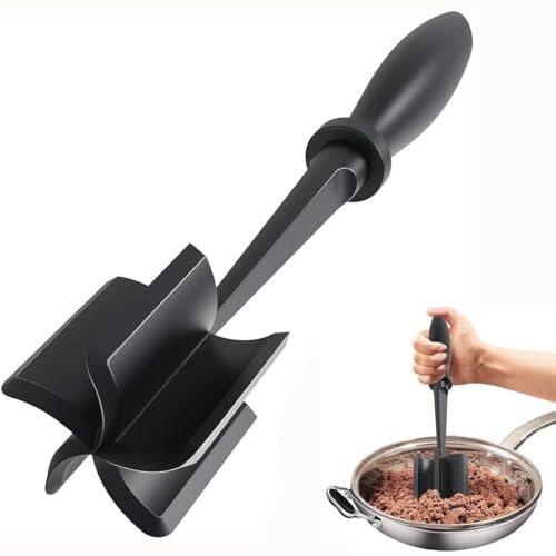 Fleischzerkleinerer,Gemahlenes Fleischzerkleinerer,Multifunktionaler Hitzebeständiger Stampfer und Mixzerkleinerer für Fleisch & Gemüse Hamburger-Masher Küchenhelfer