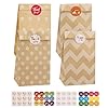 vvhippo-20-Piezas-Bolsas-de-Papel-Kraft-para-Regalos-con-36-Pegatinas-Bolsas-de-Regalo-Bolsas-Dulces-para-ChuchesBodas-Cumpleanos-Fiestas-y-Regalos