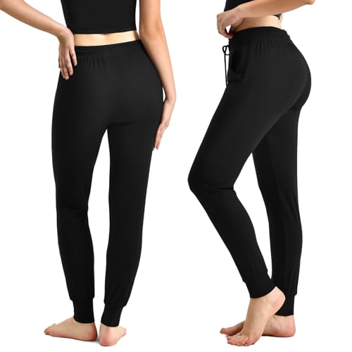 Image of CADITEX Womens Joggers with Pockets,Stretch Active Drawstring Sweatpants Women for Travel Workout Running