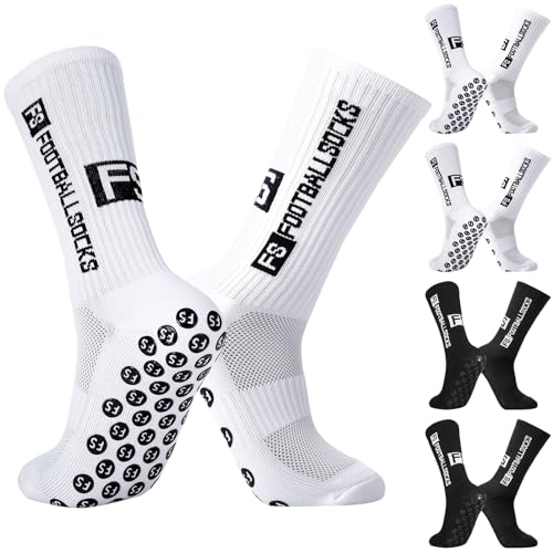 Image of DragonflyDreams Non Slip Sport Soccer Socks Anti Slip Football Baseball Unisex Athletic Socks with Grip Pads