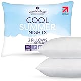 Slumberdown Cool Summer Nights Pillows 2 Pack - Breathable Firm Support Back & Side Sleeper Pillow...