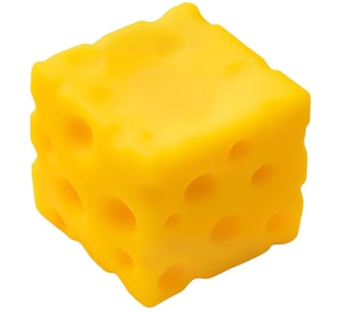 Yellow Cheese Squeeze Toy,Soft Sensory Stress Relief Toy for Adults,Soft Novelty , Rebounding Sensory, Theme Cheese Cubes Squishy ,Suitable for All Ages(1.97in)
