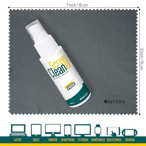 Invera SCREEN CLEANER Spray With Microfiber Cloth, Laptop Cleaner, Tv Screen Cleaner thumb #5