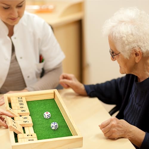 Image of Alzheimers Products for Elderly, 12 Numbers Memory Games for Dementia Patients Seniors, Wooden Shut The Box Dementia Products for Elderly, Fidget Sensory Busy Board Gadgets Gifts Activities
