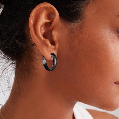 Image of Gacimy Gold Hoop Earrings for Women with 925 Sterling Silver Post