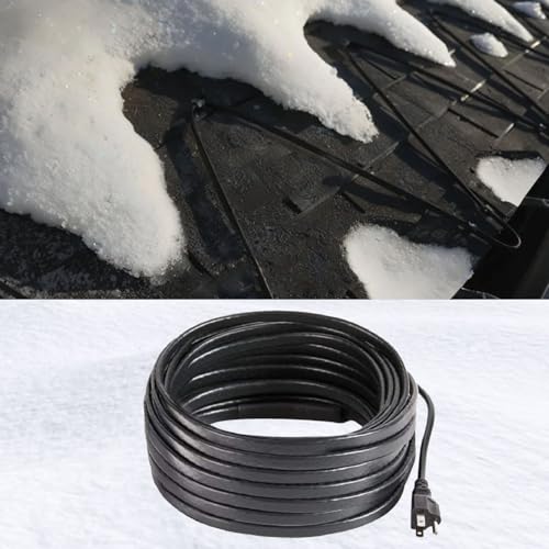 RUITN Roof Heat Cable, Heat Tape for Roof and Gutters, Self-Regulating Heating Cable to Prevent Ice...
