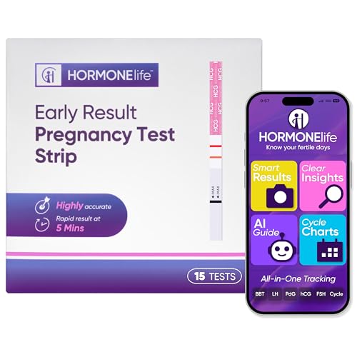 HORMONElife Early Result HCG Pregnancy Test Strips – HCG Tests for Women, Detect Pregnancy Before Missed Period - Accurate Home Urine Testing Kit for Fast & Reliable Results (15/30 Count) (15 Count)