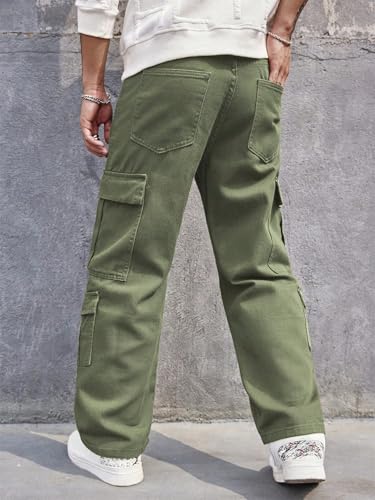 Image of URBAN POCKETS Jeans for Men | Denim Cargo Pants with Relaxed Fit & Utility Side Pockets (2-D-Pocket-U03-U05)
