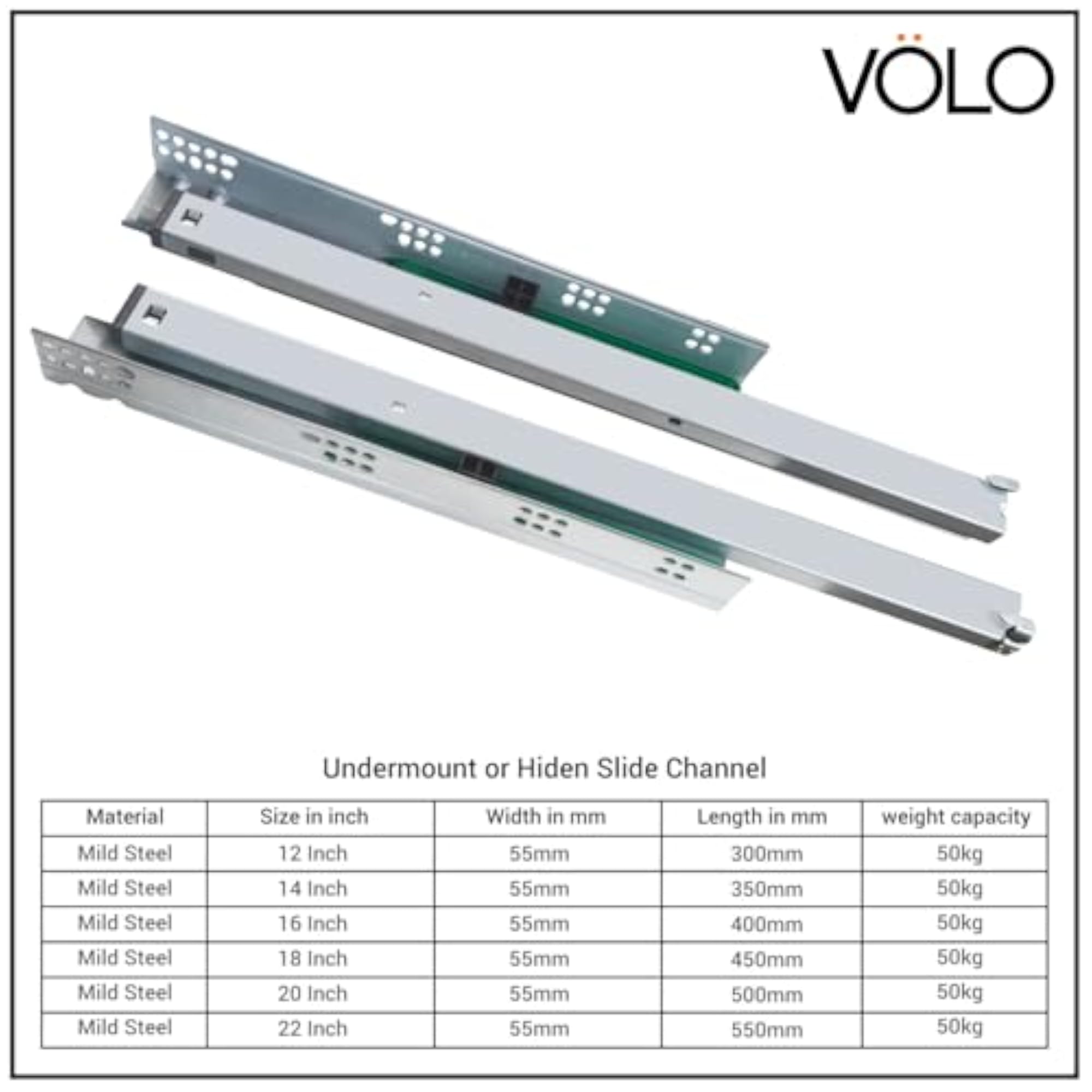 Undermount Drawer Slide Runner with Silent Soft Closing Hydraulic