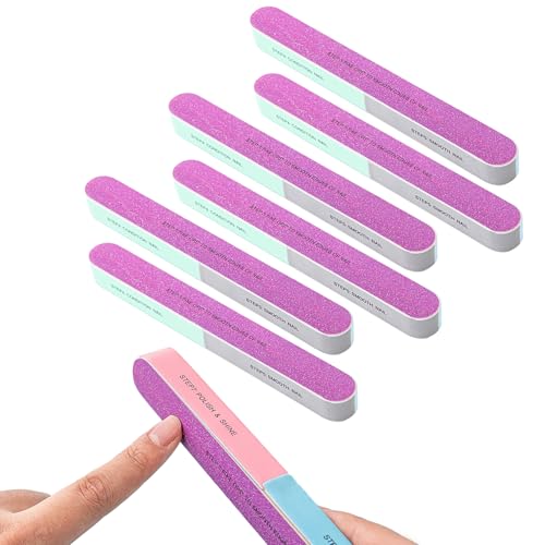 6 Stück Farbig Polierfeile Fingernägel, Multidimensional Nail Buffer, Profi Nagelfeilen Naturnägel, Polierfeilen für Naturnägel und Gelnägel, Buffer für Nägel, Nail File für Maniküre und Pediküre