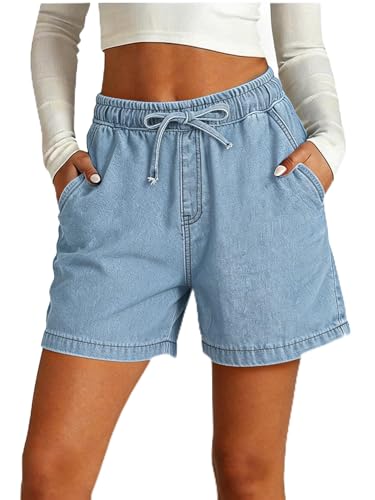 Short Jeans Femme Grande Taille Short Femme Jean Large ete Tissu Léger Avec Cordon Shorts Jean Tail… – Vignette