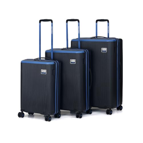 Image of Urban Jungle Lumolite Trolley Bag Set of 3 Hardside Polycarbonate Small, Medium, Large (75,65,55 cm) Light Weight Suitcase with, 8 Spinner Wheels and TSA Lock Travelling Luggage for Men & Women|Black