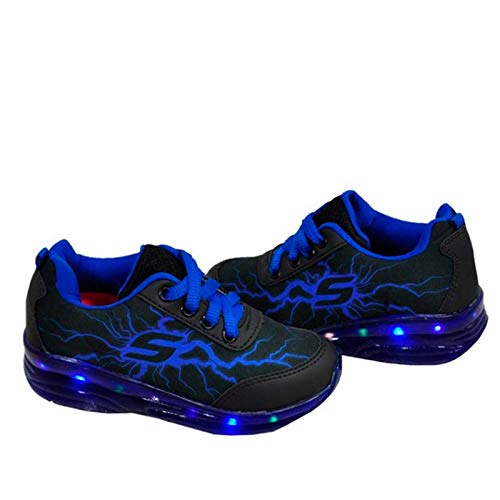 Tênis infantil Masculino de Rodinha e Led Botinho Cor:Azul;Tamanho:34
