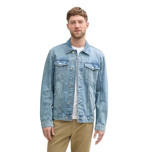Veste en jean Homme TOM TAILOR 1044967 denim pur coton coupe ajustée