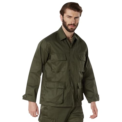Rothco BDU Uniform Shirt &ndash; Long Sleeve Tactical Cargo Overshirt Utility Shacket for Men, Olive...