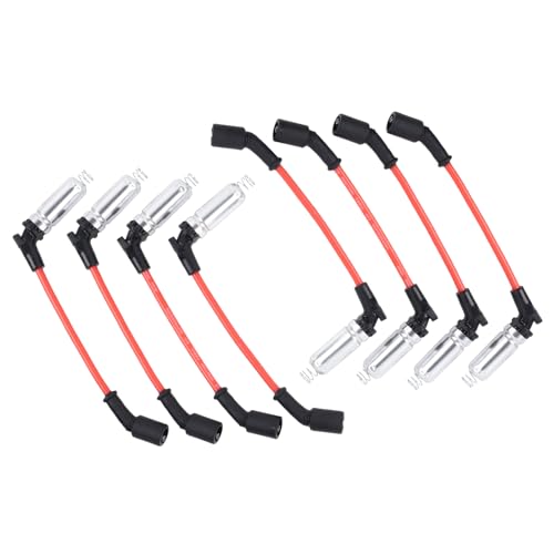 8PCS Spark Plug Wires Set 8mm Compatible with GMC Hummer Chevrolet Cadillac Spark Plug Wires Replacement OEM#M8-48322,48322R