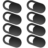 ZUCUCUC Laptop Camera Cover Slide, Camera Cover Slide, 8 Pack Ultra Thin Webcam Cover Slide for Laptop, Tablet, Desktop, PC, Smartphone, Protect Your Privacy and Security(Black)