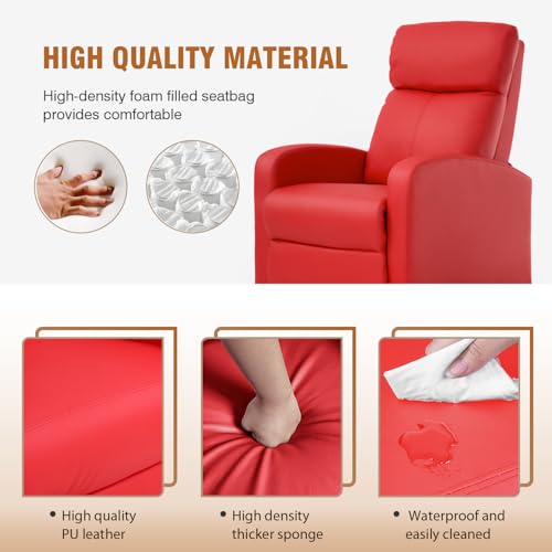 image for FDW Recliner Chair Push Back Reading Sofa Home Theater Seating with PU